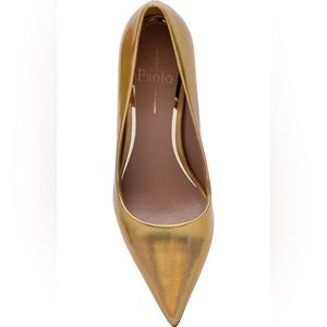 Lines Paolo Payton Pointy Toe Gold Pump, Size 6M
